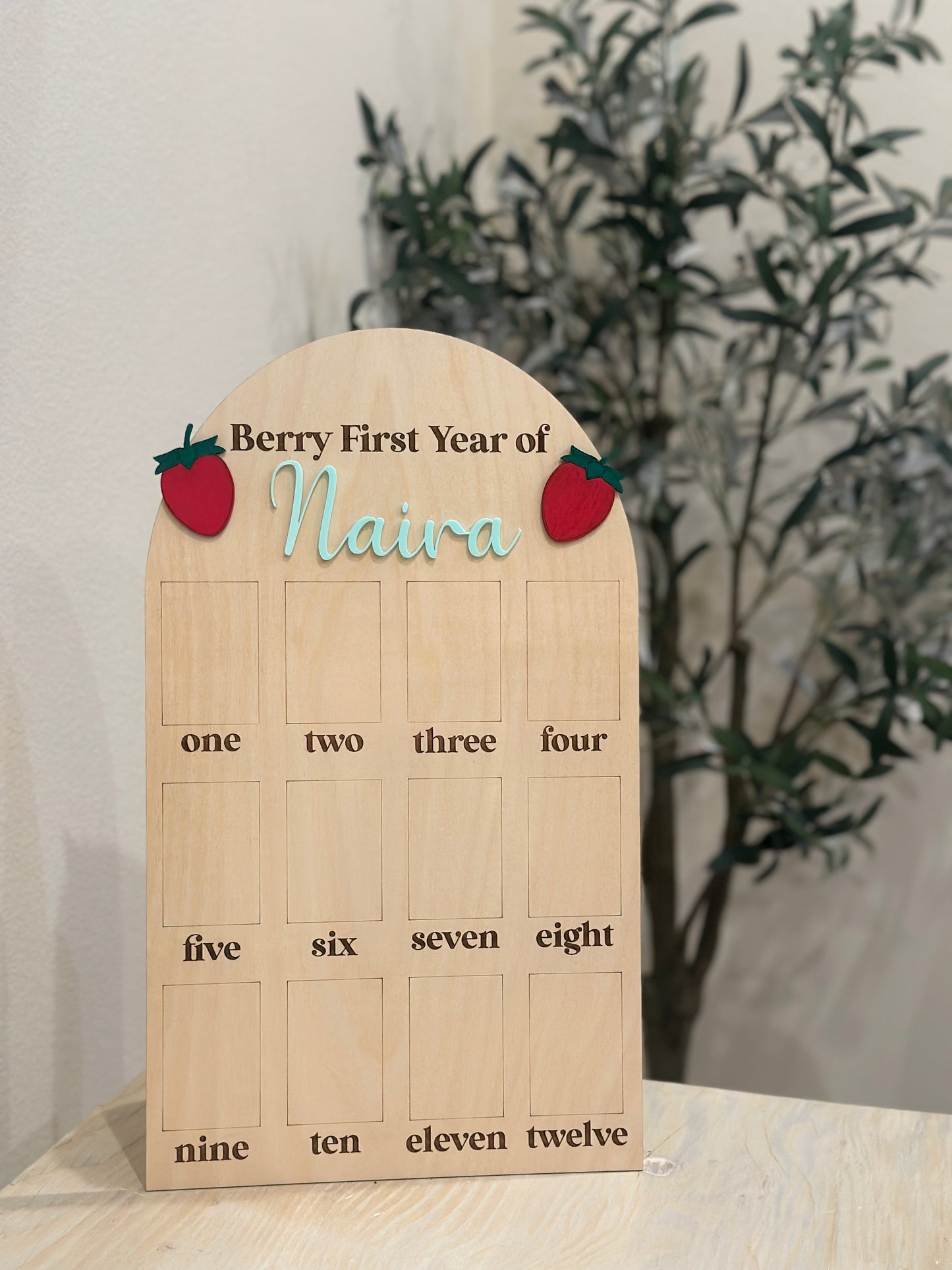 Custom First Year Baby Photo Board – Personalized Milestone Display